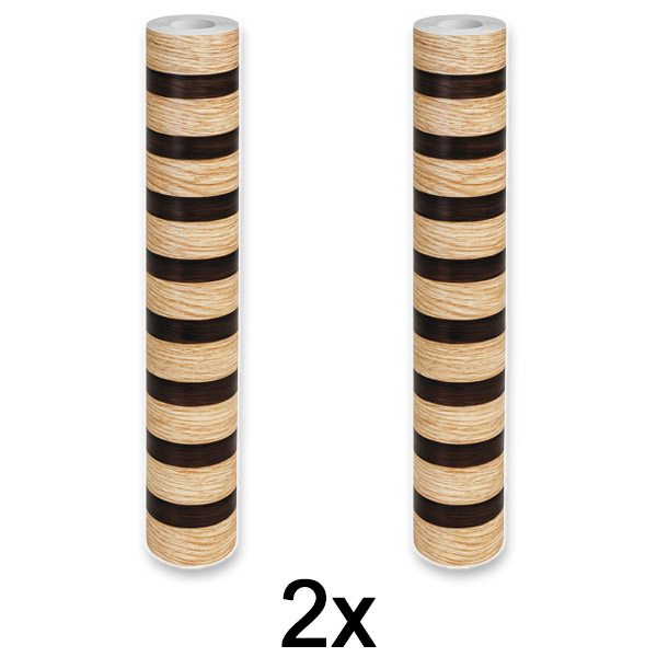 2x Adesivo de parede elegante com efeito em madeira | LINEWALL