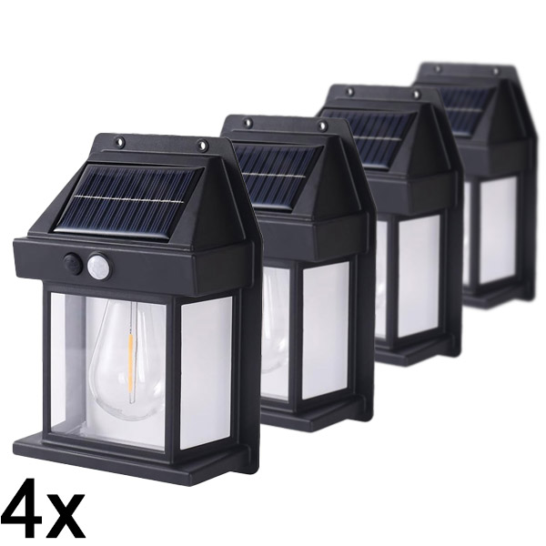 4x Luz solar para exterior com sensor de movimento | FLUXLAMP