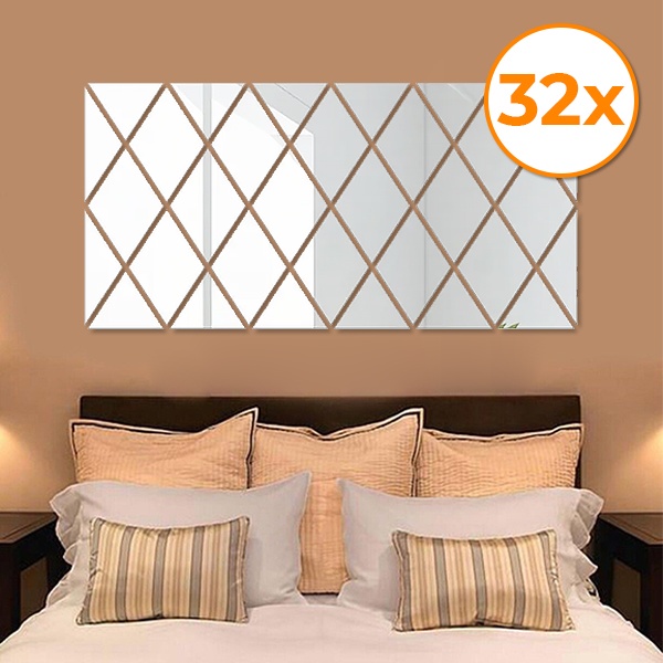 Autocolantes para parede em espelho (32 unid.) | WALLGEM