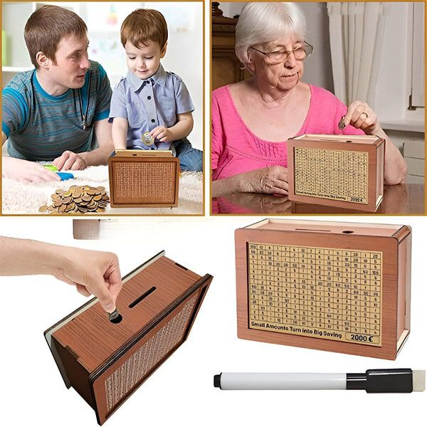 Caixa de poupança em madeira | COINSAVE